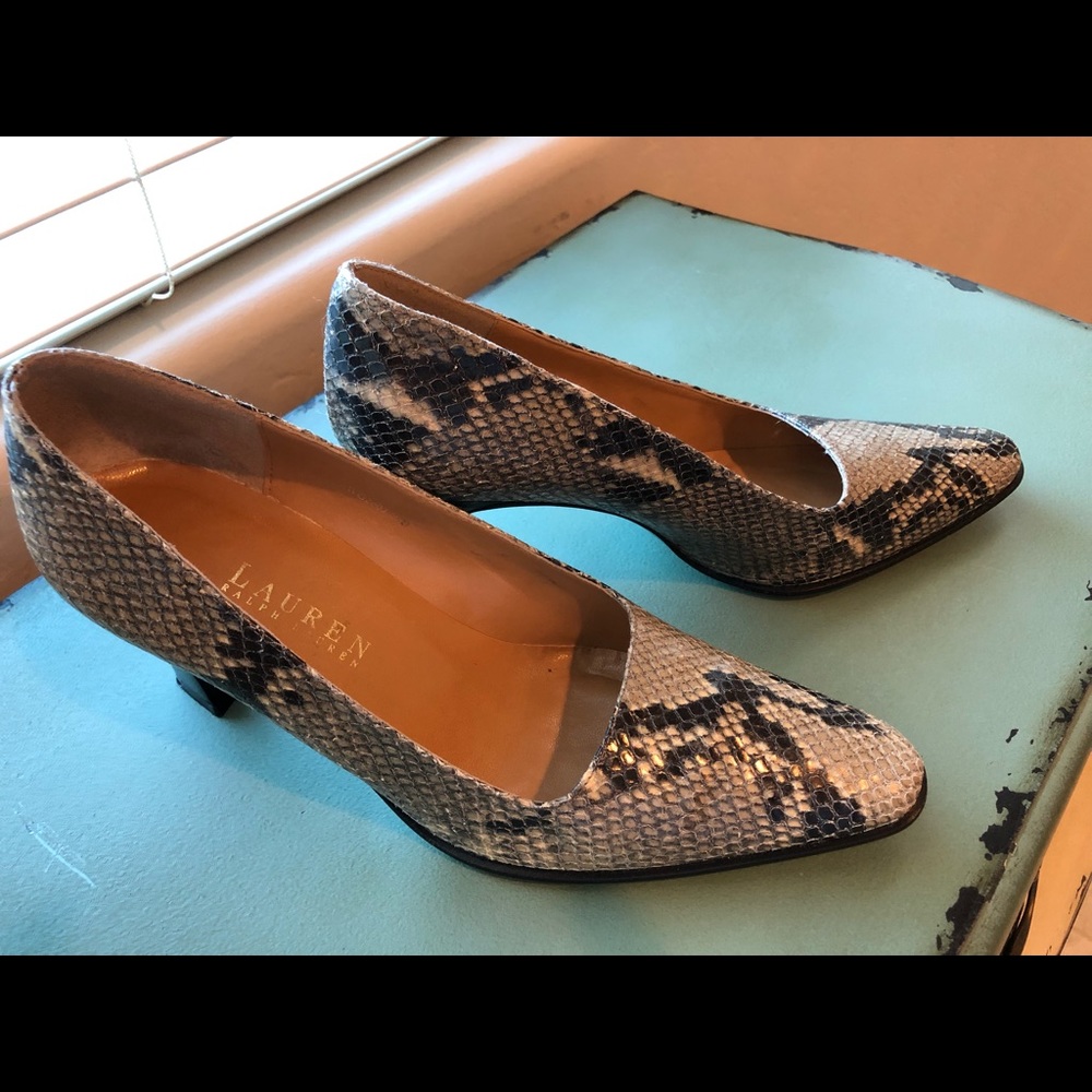 Ralph Lauren authentic Snakeskin leather pumps